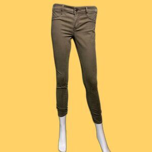 Hollister Army Olive Green High Rise Super Skinny Jegging Jeans Pants size 5